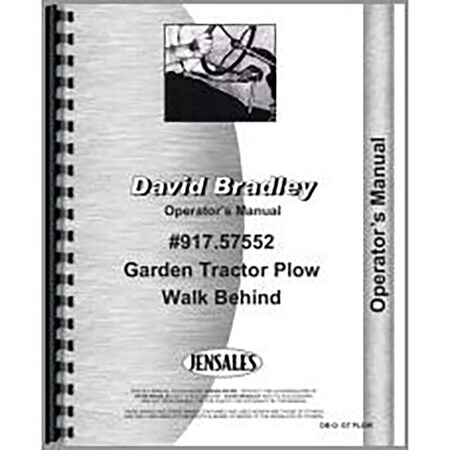 New Operators Manual For David Bradley Plow